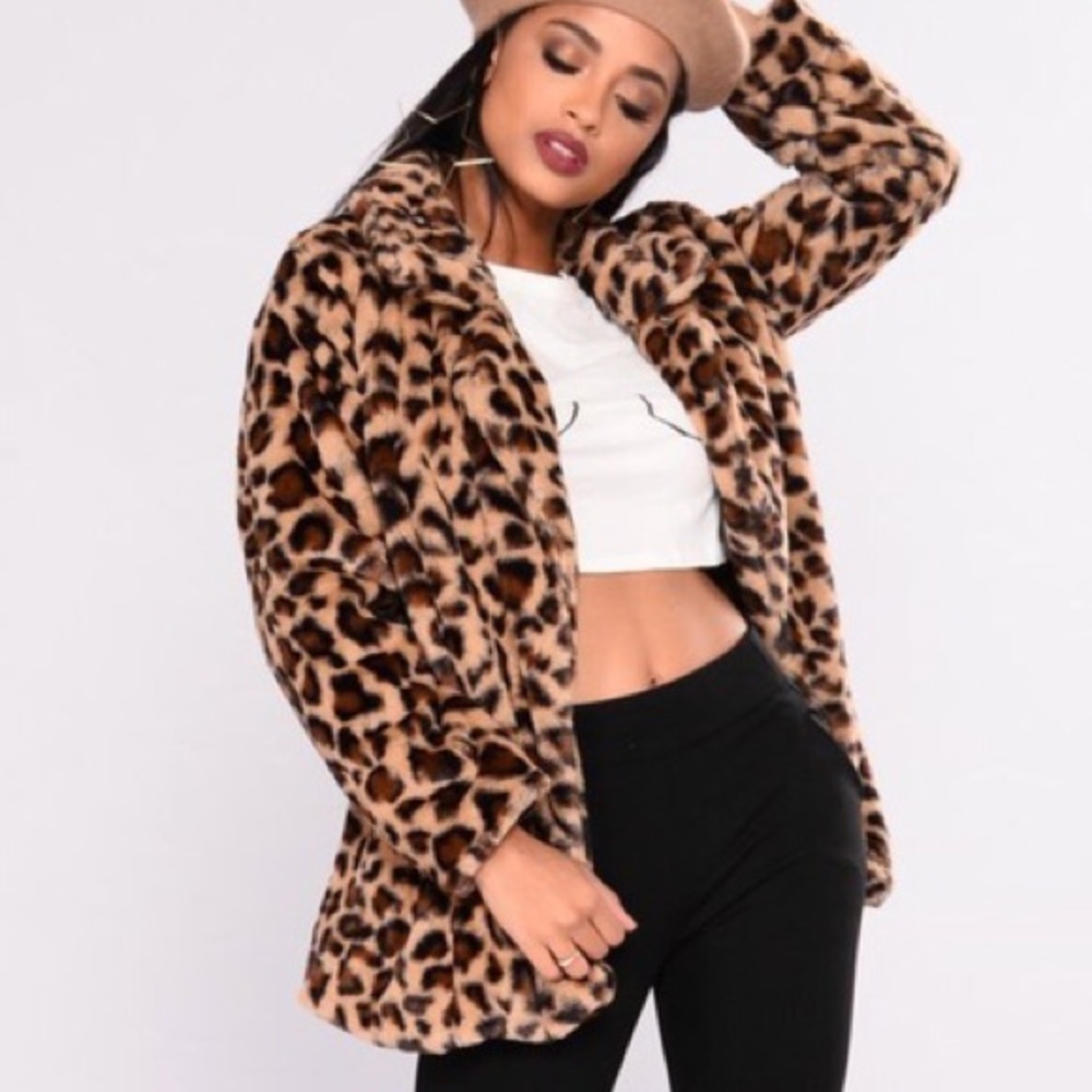 Leopard Print Faux Fur Jacket - MUST GO!
